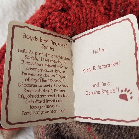 Boyds Bears Rusty McPunkin Pumpkin Jointed 12"‎ Head Bean Collection - Picture 8 of 11